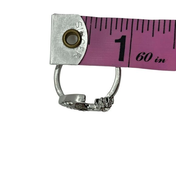 Wrap Ring Crescent Moon Star Celestial Womens Silver Tone Crystal Adjustable - Picture 8 of 15